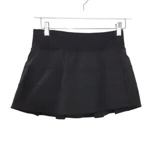Lululemon Pace Rival Skirt Reg Mid Rise Skort Black Layered Tennis Skort Women 2